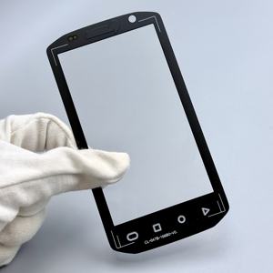 Panneau en verre de <span class=keywords><strong>petit</strong></span> <span class=keywords><strong>format</strong></span> pour écran tactile, fenêtre d'instrument, forme personnalisée, OEM, sérigraphie perforée pour interface de jauge - Product Image 1