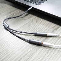 3,5mm AUX Stereo Audio Mikrofon Kopfhörer Y-Splitter Adapterkabel 2-in-1 3,5mm Stecker auf 2 Buchsen Mikrofon AUX Verlängerungskabel