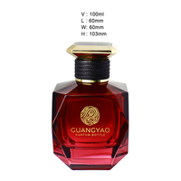 Flacon de parfum recommandé pour le Nouvel An, 100 ml, flacon en verre rouge personnalisé, flacon d'huile de parfum, flacon vide, boîte cadeau personnalisée