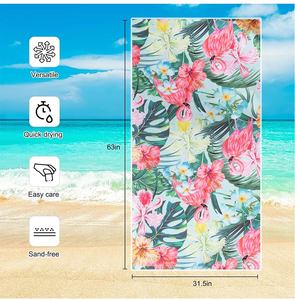<span class=keywords><strong>Serviette</strong></span> de plage en microfibre à sublimation personnalisée, vente en gros, <span class=keywords><strong>serviette</strong></span> de plage anti-sable RPET avec bande élastique - Product Image 2