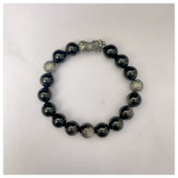 Bracelet en obsidienne fait main à la mode, motif queue de renard, porte-bonheur avec pièces de monnaie chinoises anciennes traditionnelles, unisexe