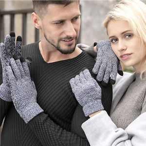 Guantes de esquí de punto cálidos de invierno con pantalla táctil de diseño OEM Guantes de mitones acrílicos antideslizantes de alta calidad - Product Image 6