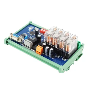 Huaqingjun RS485 232 4-saluran modul relai komunikasi Modbus RTU 16A modul keluaran relai untuk PLC