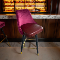 Tabouret de bar moderne de luxe nordique, pliable, durable, avec cadre en métal, pivotant à 360 degrés, pour hôtel, salle à manger, cuisine