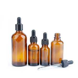 5ml 15ml 30ml 50ml 60ml 100ml 120ml Amber Oil Glass Essential Oil Dropper Bottle with 18mm Plastic Bottle Dropper Screw Cap - Product Image 5