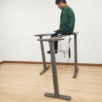 Base de bureau télescopique 3 positions assis-debout, à trois moteurs, silencieuse, électrique, réglable en hauteur, avec double poutre