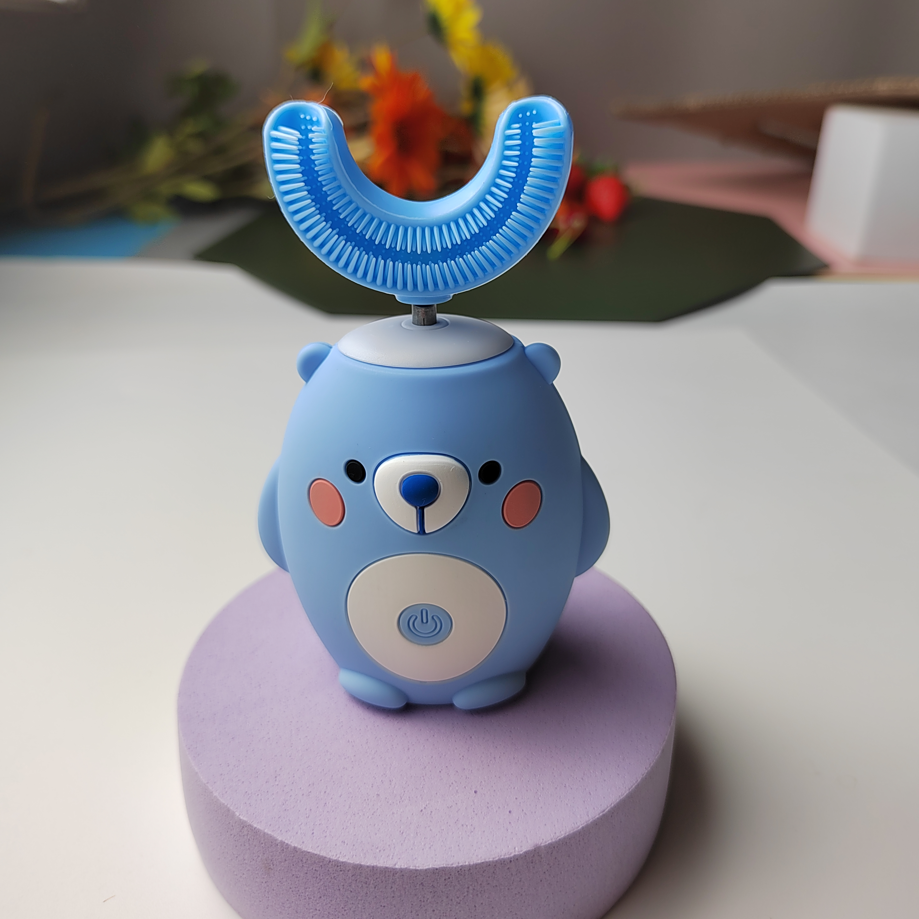 U-образная ультразвуковая зубная щетка 360, перезаряжаемая Детская электрическая зубная щетка с 2 головками для детей 2-12 лет