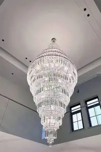 Modern Indoor Decoration Pendant Light Villa Hotel Lobby Custom Crystal Luxury Ceiling Chandelier