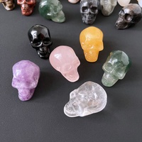 3.5cm crânes en cristal naturel sculpté à la main sodalite crânes tête Rose Quartz améthyste pierre crânes sculpture pour la décoration de bureau à la maison