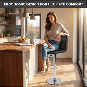 Muebles <span class=keywords><strong>de</strong></span> Comedor, Sillas <span class=keywords><strong>de</strong></span> Barra Nórdicas Modernas, Sillas Altas Giratorias Ajustables en Altura <span class=keywords><strong>para</strong></span> Cocina, Cafetería y Barra - Product Image 5