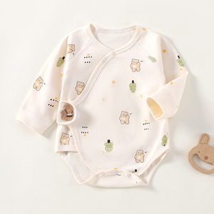 Body de Bebé Kaka Bear 100% Algodón Peinado con Cuello Tipo Sobre, Cierre de Gancho y Bucle, Suave, Transpirable, Estampado de Dibujos Animados para Recién Nacido - Product Image 3