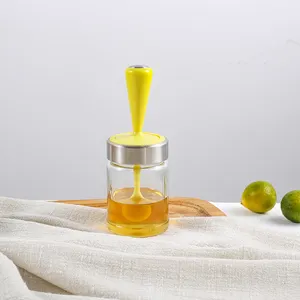 Ontbijt Gereedschap Glas Flessen Honing Aardbei Salade Ketchup Pinda Boter Jam Potten Met Lepel