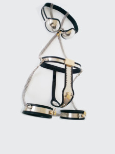 Metal bekaret 3-piece Set kadın korse bekaret kemeri uyluk kısıtlama yüzük seks oyuncakları kadın için - Product Image 2