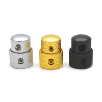 Bouton concentrique double en aluminium anodisé noir argenté de précision personnalisé CNC de haute qualité