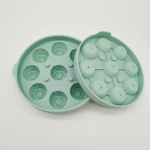 Moule à glaçons réutilisable en silicone de qualité alimentaire avec motif rose, congélation rapide et démoulage facile pour la maison, le bar et la préparation de whisky - Product Image 2