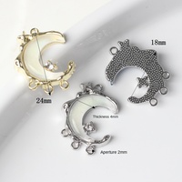 Alliage simple résine pierre brillante incrustation la lune connecteur multi-suspendu pendentif breloque bracelet à bricoler soi-même colliers et autres accessoires