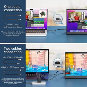 หน้าจอ 15.6 นิ้ว FHD 1080P ความละเอียด 2K จอ LCD สำหรับเล่นเกม พอร์ต Type C ใช้ได้กับ PC โทรศัพท์ Switch PS5 OEM จอพกพาสำหรับแล็ปท็อป จอพกพา 1 - Product Image 5
