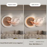 Lukisan Dinding Resin 3D Relief Motif Bunga Bayangan Cahaya, Dekorasi Modern untuk Pintu Masuk, Ruang Tamu, Latar Belakang Sofa