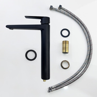 Robinet de lavabo monotrou en laiton massif avec bec courbé, mitigeur eau chaude/froide, cartouche céramique, capteur sans contact, garantie 5 ans
