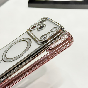 เคสโทรศัพท์มือถือแบบใสเคลือบเงาหรูหรา ประดับเพชรแม่เหล็ก สำหรับ iPhone 17 16 15 14 13 12 11 Pro Max Air - Product Image 5