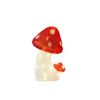 Luces de Cadena LED 3D Acrílicas con Forma de Hongo Rojo, IP44, Impermeables, con Control Manual, USB/AC/Enchufe de Pared, para Navidad y Jardín