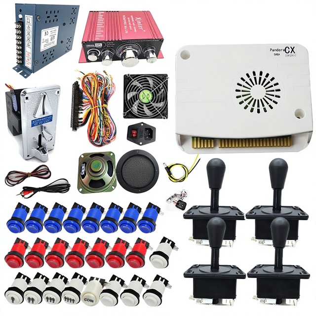DIY Kit Pandora 2800 in 1 SAGA BOX Power Button Joystick Switch American Button Jamma Speaker for 12VDC Arcade Game
