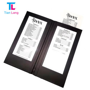 Carte de menu à LED éclairée de 3 pages, couverture de menu à trois plis avec lumière LED pour les menus de vin et de boissons - Product Image 2