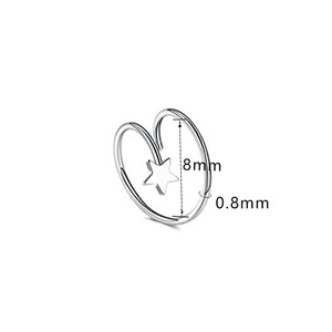 Anneau de nez en acier inoxydable, argenté et noir, design géométrique, pour piercing de nez - Product Image 2