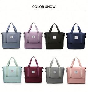 กระเป๋าเดินทางแบบพับได้ ขยายได้ กันน้ำ คุณภาพสูง ความจุเยอะ ลายตาราง เหมาะสำหรับวันหยุดสุดสัปดาห์ - Product Image 6