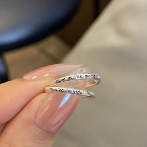 Bague rétro gravée en argent, bague à ouverture réglable, bague <span class=keywords><strong>simple</strong></span> et discrète pour la vie quotidienne - Product Image 2