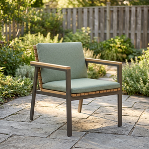 Modern High Back Wedding Commercial Use Hotel <b>Arm</b> <b>Chair</b> Green Cushion Contemporary Design Durable Wood Frame Slat Back Tapered - Product Image 5