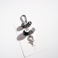 Porte-clés créatif en forme de dés de billard, pendentif numérique mignon, breloque de sac et décor pour sangle de téléphone