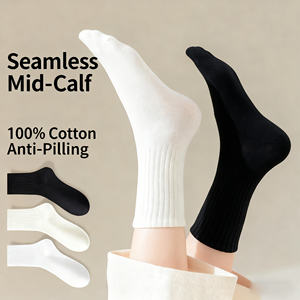 उच्च गुणवत्ता वाली कपास बुना शरद ऋतु विरोधी गंध को अवशोषित करने वाले भारी नरम मध्यम फैशन मोजे महिलाओं थोक - Product Image 1