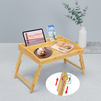 Table de service multifonction pliable en bois, plateau de lit, table surélevée pour repas sur les genoux, pour chambre, salle de bain, pique-nique, vaisselle