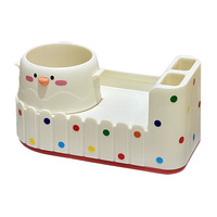 Boîte de rangement pour papeterie, grande capacité, sans installation, porte-stylos de bureau pour étudiants, motif dessin animé