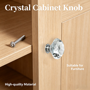Glass Dresser <strong>Knob</strong> 30mm 40mm Diameter Diamond Furniture Cabinet Drawer <strong>Crystal</strong> <strong>Knob</strong> - Product Image 4