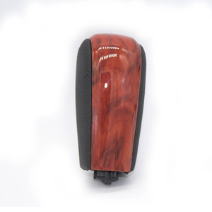 Pommeau de levier de vitesse ergonomique en plastique noir brillant, grain de bois, argenté, électroplaqué, pour Toyota Land Cruiser Prado - Product Image 1