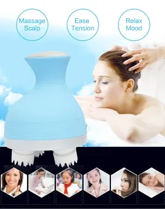 Cuero cabelludo operado por batería nuevo cuello cuerpo estéreo cabeza masajeador con almohada Shiatsu adaptador de calor recargable e inalámbrico - Product Image 3