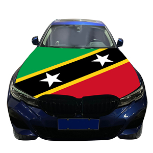 Vente en gros 120x150cm Housse de capot de voiture style fanion Saint-Kitts-et-Nevis Résistante à l'usure et durable Housse de capot moteur - Product Image 5