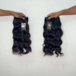 Paquete de Extensiones de Cabello Humano Natural de Templo Indio, Cabello Virgen Ondulado Natural Sin Procesar de Proveedores de Cabello Crudo - Product Image 2