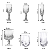 Flûtes à vin en verre cristallin rétro, verres à champagne, verres à shot, gobelets à vin vintage en gros