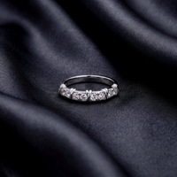 Bague en diamant de laboratoire CVD HPHT en argent sterling 925 plaqué rhodium, motif croix, pour empilage de bagues de mariée