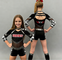 Nuevo Estilo de Uniformes de Porristas para Mujer, Negro Brillante, para Actuaciones de Halloween