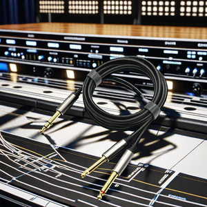 Alta calidad 6,35mm <span class=keywords><strong>1</strong></span>/<span class=keywords><strong>4</strong></span> pulgadas TRS macho Dual 6,35mm <span class=keywords><strong>1</strong></span>/<span class=keywords><strong>4</strong></span> pulgadas TS macho Mono Breakout <span class=keywords><strong>Cable</strong></span> chapado en oro estéreo Y <span class=keywords><strong>Cable</strong></span> - Product Image 3