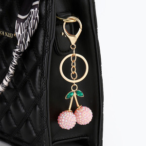 2026 New Fashion Trendy Women's Bag Accessories Cute Diamond Cherry Metal Car <b>Key</b> <b>Chain</b> Wholesale - Product Image 6