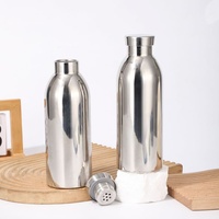 Bouteille isotherme en acier inoxydable de 500 ml, la plus vendue, pour eau alcaline énergisante, avec pierre minérale et compartiment à thé, idéale comme cadeau