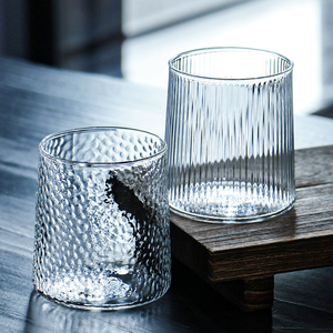 Juego de Vasos de Vidrio Texturizado Minimalista Personalizado, Vasos de Vidrio de Borosilicato de Alta Resistencia al Calor para Agua, Café, Leche, Hogar y Bar - Product Image 1