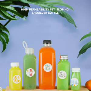 Botella de Bebidas de Grado Alimenticio de 250 ml, 350 ml, 500 ml, 16 oz, Botella de Agua de Plástico PET Transparente Cuadrada con Tapa - Product Image 4