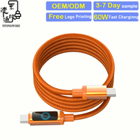 Cable USB C de 60W 3A con Indicador LED, Cable de Carga USB C a C con Trenzado de Nailon y Aleación de Aluminio, PD 3.1, 1-3M, OEM