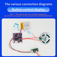 Módulo de Sonido con Sensor Magnético, Botón de Encendido, Luz y Altavoces Descargables por USB, Memoria de 16M, Batería Recargable para Tarjetas de Felicitación